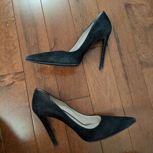 Prada women's black suede heels in size 37